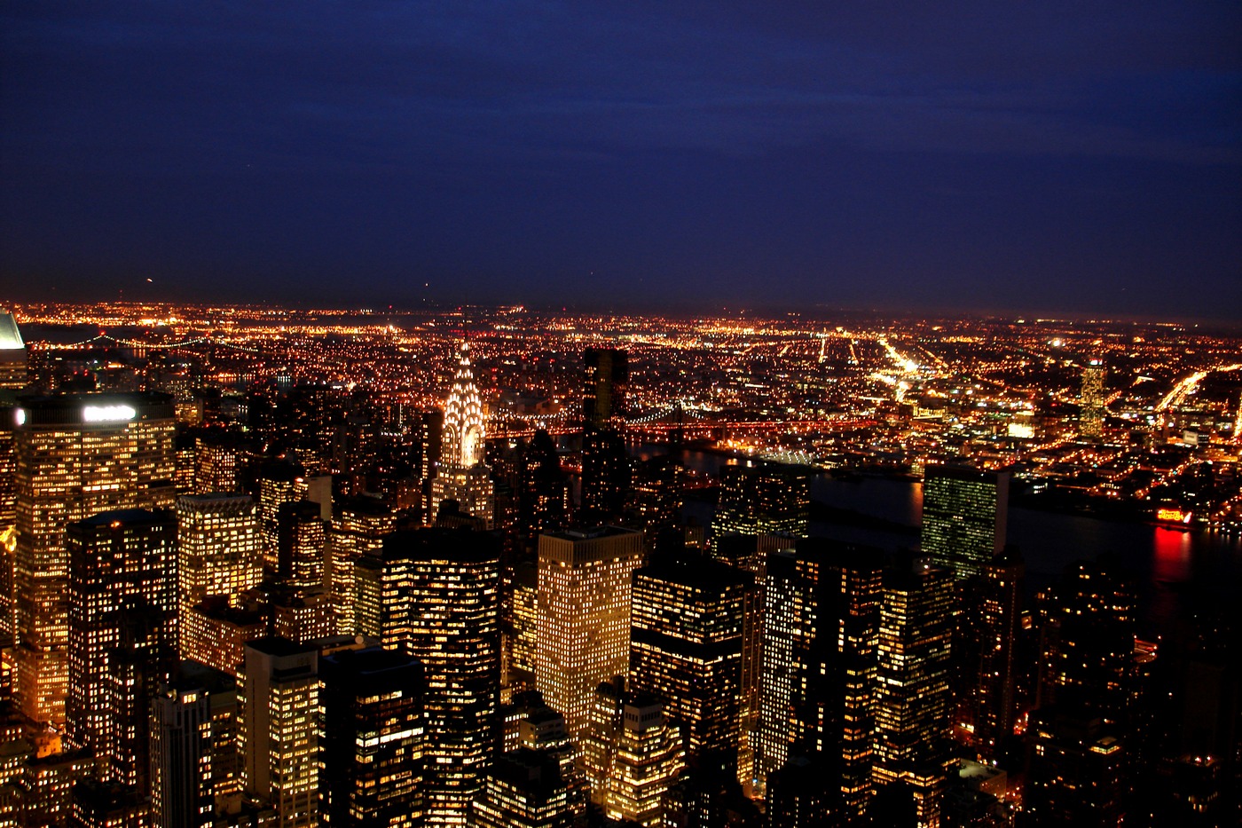 Ночный крыши Нью Йорка