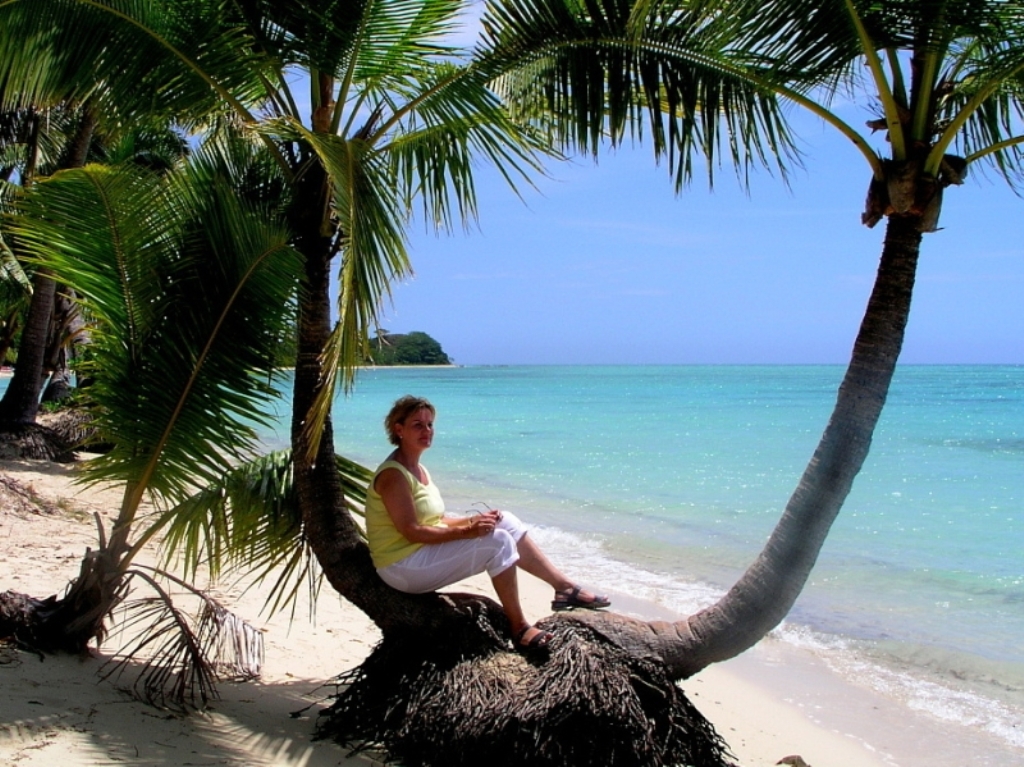 Турист отдыхающий в Фиджи