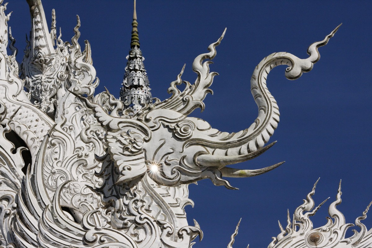 Wat Rong Khun, белый храм Таиланда
