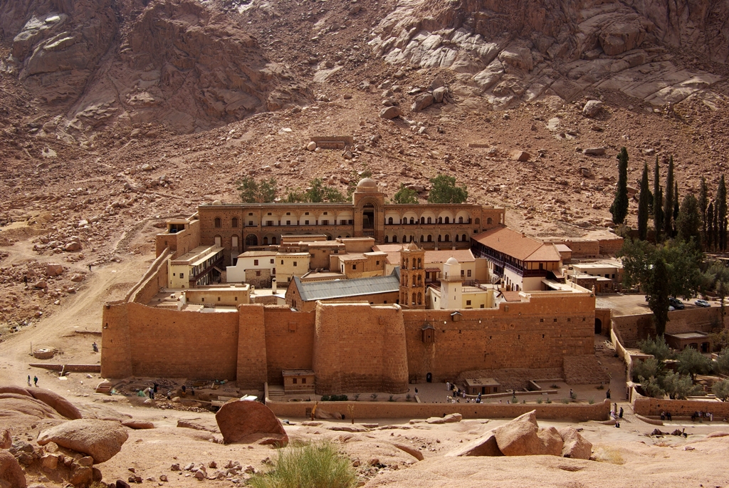 Вид на монастырь Святой Екатерины в Египте