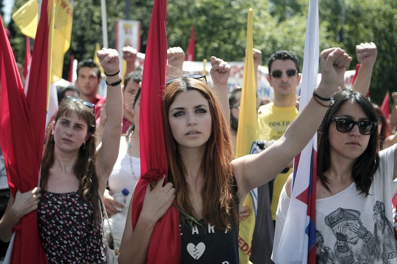 Акция протеста в Афинах.