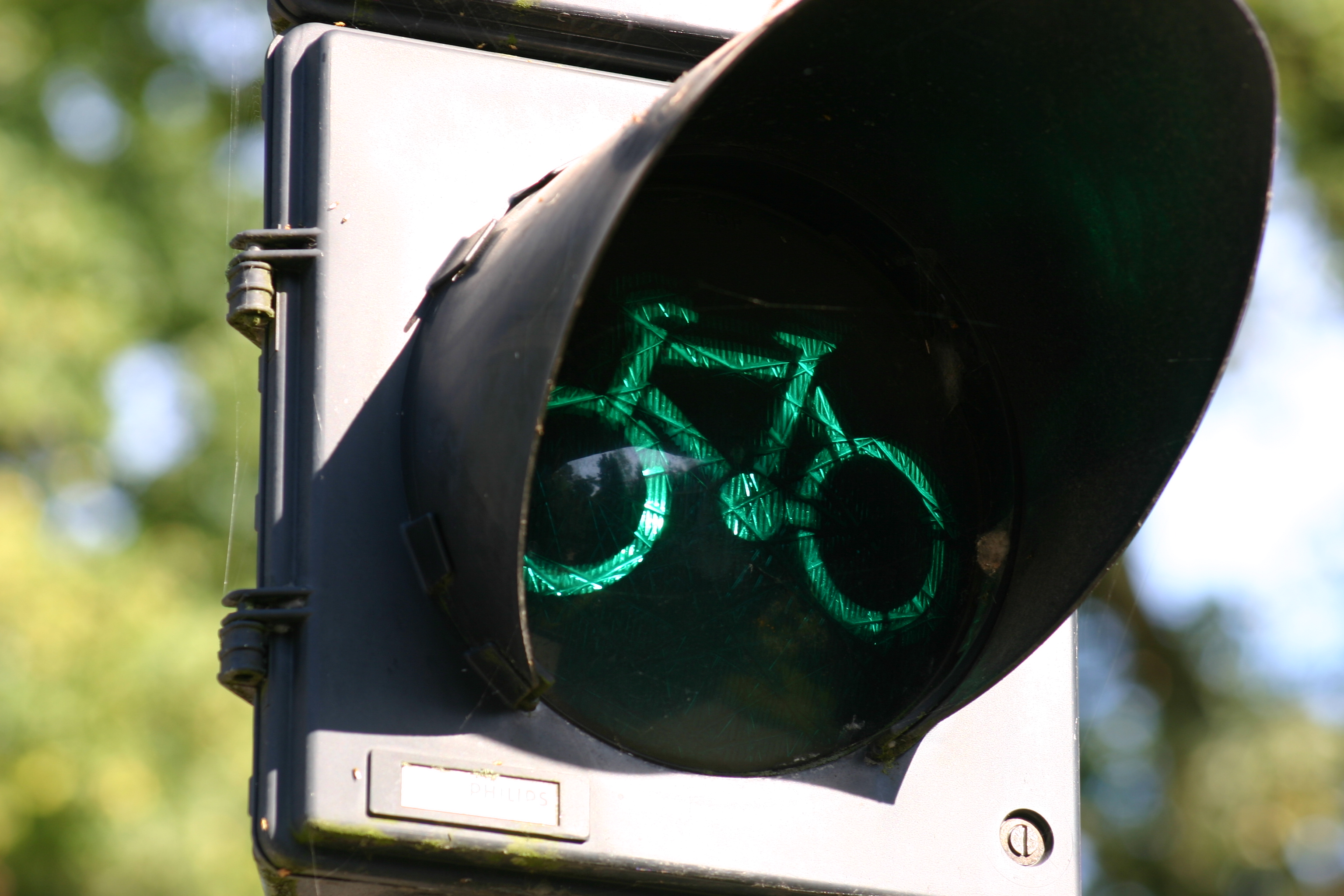 Светофор для велосипедистов в Амстердаме