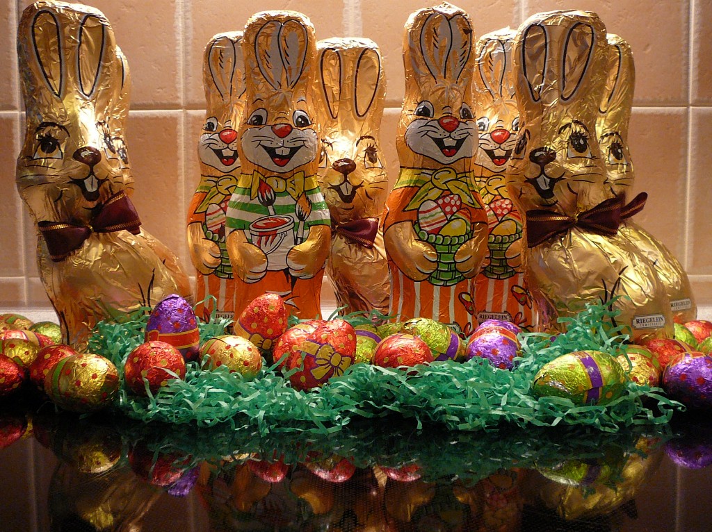 Шоколадные зайцы и яйца на Пасху в Великобритании